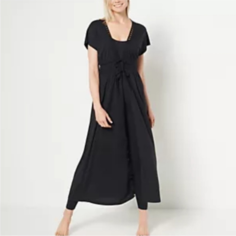 Belle Beach by Kim Gravel Slub Knit Front Tie Coverup